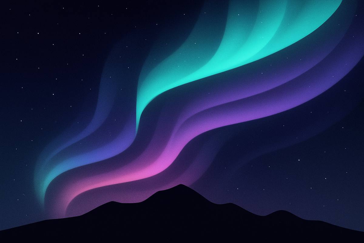 Luminous aurora sky representing the SKYLUMO brand